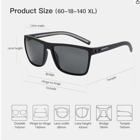 Polarized Sunglasses for Men Lightweight TR90 Frame UV400 Protection main image 4